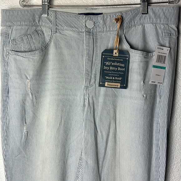 Democracy Pin striped Itty Bitty Boot Distressed Pant - Picture 12 of 13